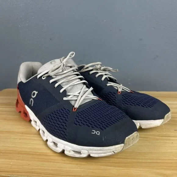 On Cloudflow Mens Size 12 Blue Gray Orange Athletic Running Shoes Sneakers - Picture 2 of 11